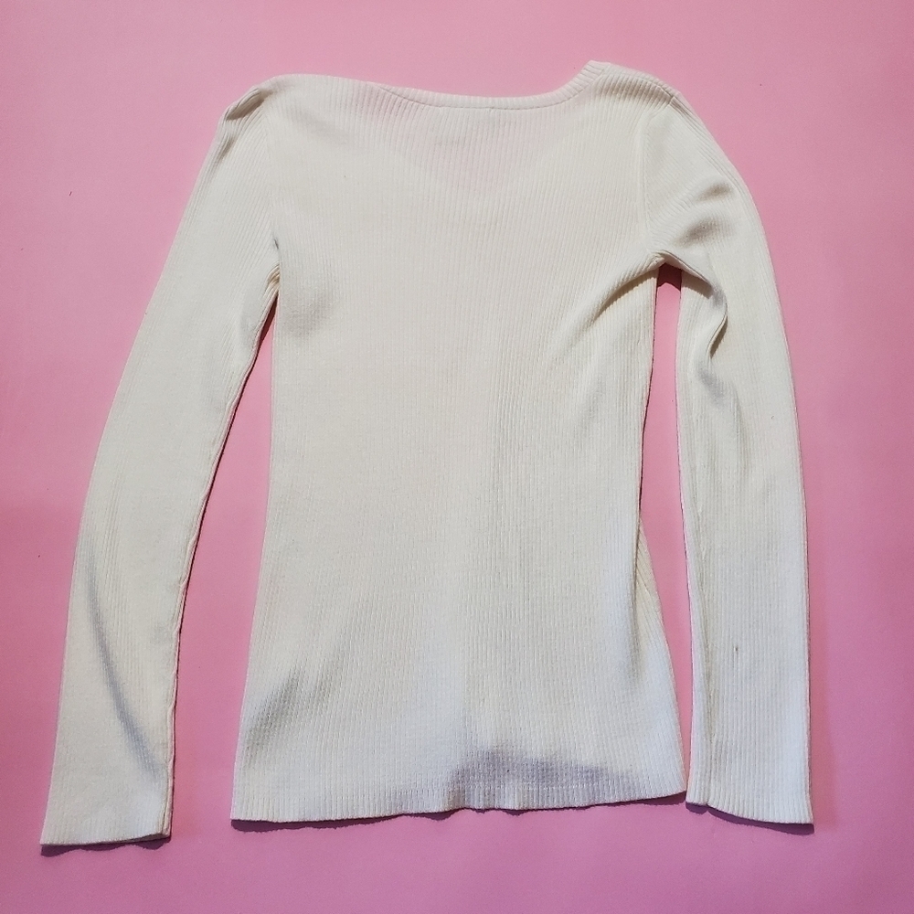 ✨️ DKNY Jeans Cream Off White Knit Sweater ✨️ - Picture 5 of 6